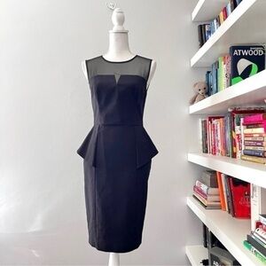 Aidan by Aidan Mattox Black Cocktail Peplum Dress size 6